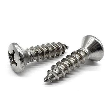 #10-12x1-1/2" 316 Stainless Steel Phillips Oval Head Type A Self Tapping Screws