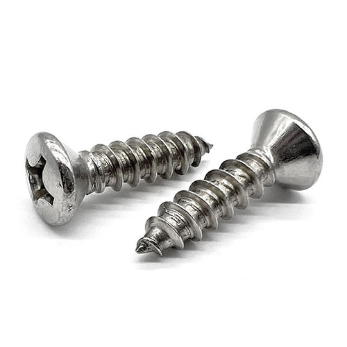 #6x1-1/2" 18-8 Stainless Steel Phillips Oval Head Type A Self Tapping Screws