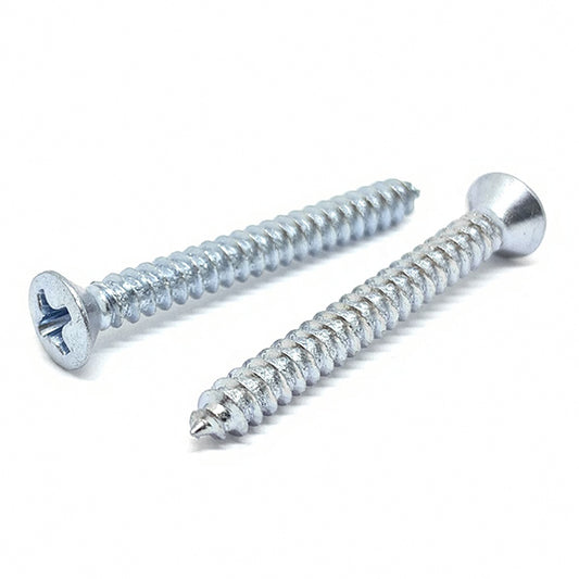 #10x1-1/2" Phillips Oval Head Type AB Self Tapping Sheet Metal Screws Zinc