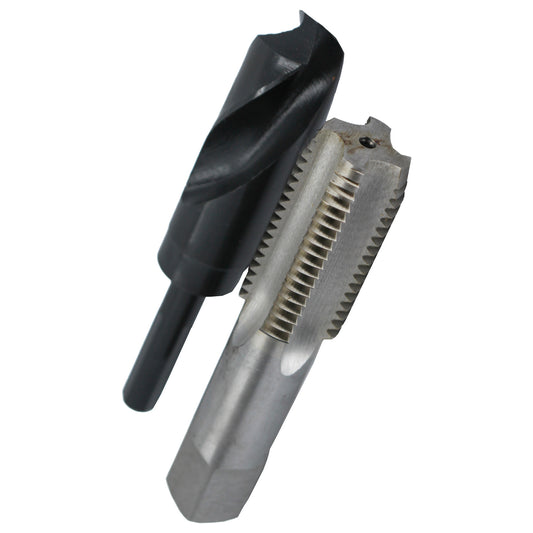 1-1/8"-7 UNC HSS Plug Tap and 63/64" HSS 1/2" Shank Drill Bit Kit