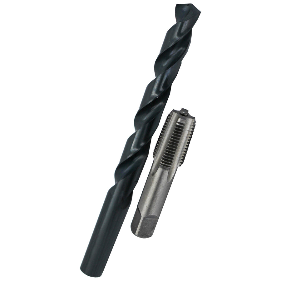 1/4" Carbon Steel NPT Pipe Tap and 7/16" HSS Drill Bit Kit