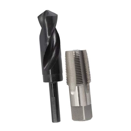 1" Carbon Steel NPT Pipe Tap and 1-5/32" HSS Drill Bit Kit