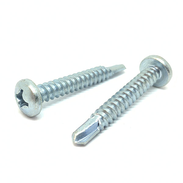 #10x1-1/2" Phillips Pan Head #3 Point Self Drilling Sheet Metal Screws Zinc