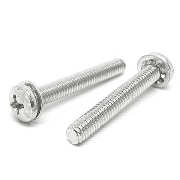 #10-32x1/2" 410 Stainless Steel Internal Tooth Sems Phillips Pan Head Machine Screws