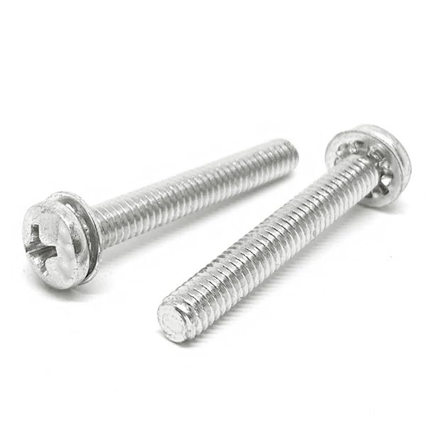 #10-32x5/8" 410 Stainless Steel Internal Tooth Sems Phillips Pan Head Machine Screws