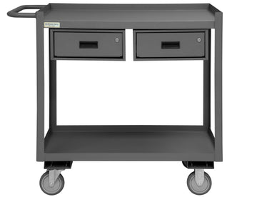 Stock Cart, 2 Shelves, 24 x 36, 2 Drawer