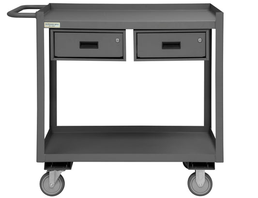 Stock Cart, 2 Shelves, 24 x 36, 2 Drawer