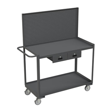 Stock Cart, 2 Shelf, 2 Drawers, Pegboard