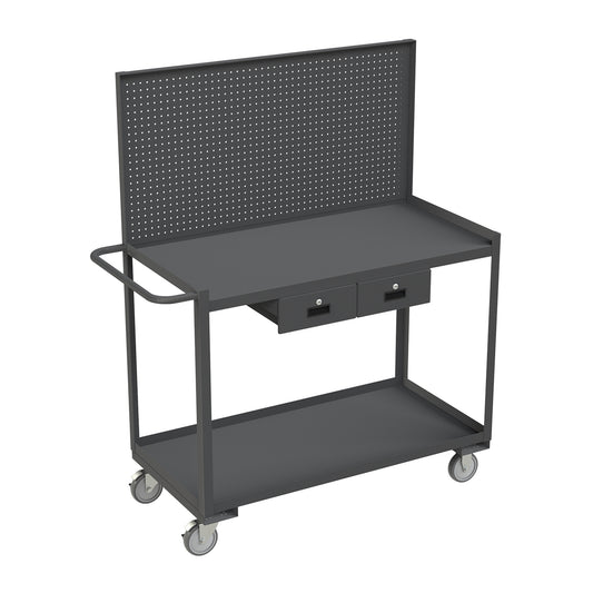 Stock Cart, 2 Shelf, 2 Drawers, Pegboard