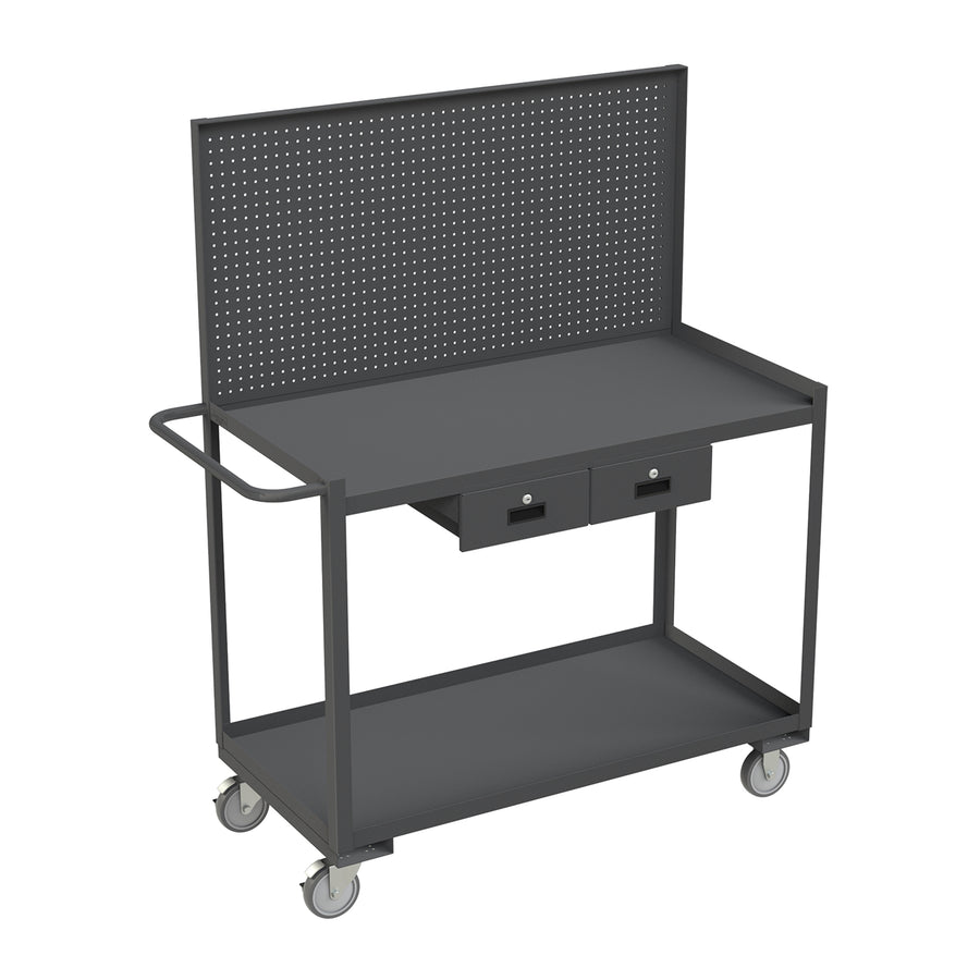 Stock Cart, 2 Shelf, 2 Drawers, Pegboard