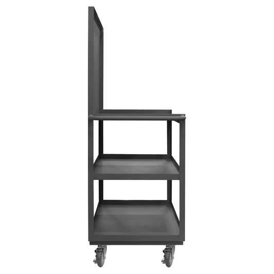 Stock Cart, 3 Shelves, 24 x 48, Pegboard