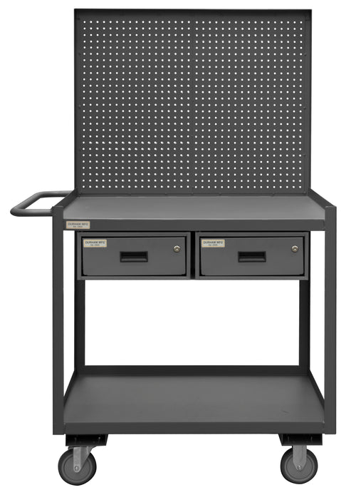 Stock Cart, 2 Shelf, 2 Drawers, Pegboard