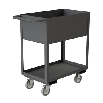 Stock Cart, 2 Shelves, High Lip, 18 x 30