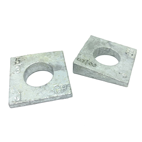 5/8 X 1-1/2" Square Beveled Washer Malleable Iron Hot Dip Galvanized