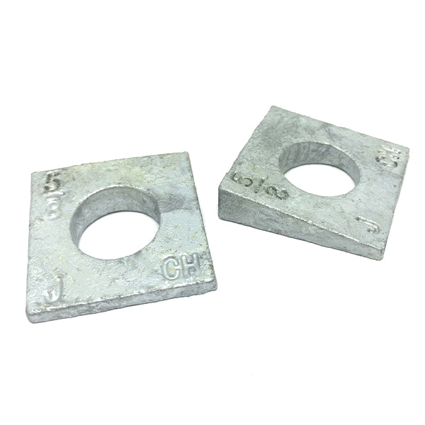 1 X 2" Square Beveled Washer Malleable Iron Hot Dip Galvanized