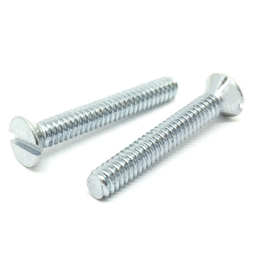 #6-32x2-1/2" Slotted Flat Head Machine Screws Steel Zinc