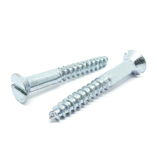 #6x3/4" Slotted Flat Head Wood Screws Zinc Clear