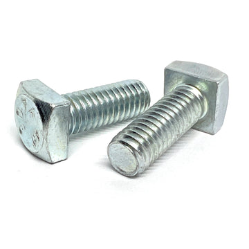 7/8"-9x2-1/2" Square Head Bolts Grade A307 Zinc Clear