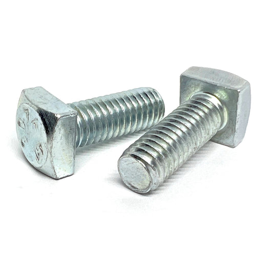 7/8"-9x2-1/2" Square Head Bolts Grade A307 Zinc Clear