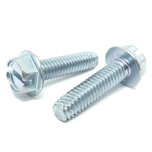 #10-24x1"  Slotted Hex Washer Head Type F Thread Cutting Screws Zinc