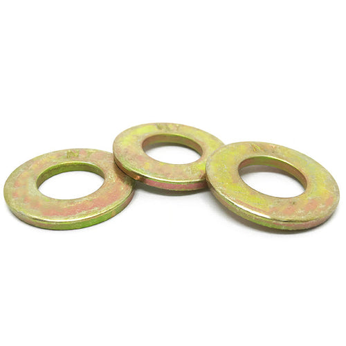 1" SAE Grade 8 Flat Washers Zinc Yellow