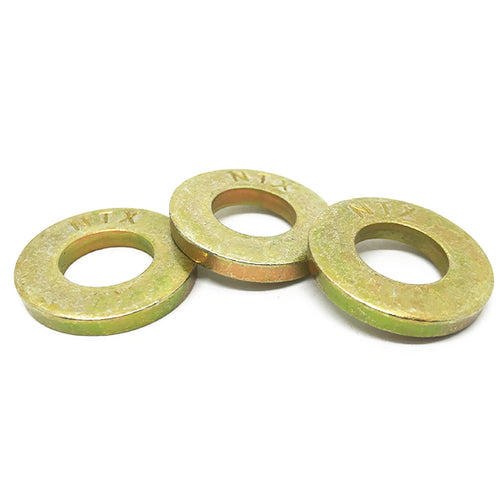 9/16" SAE Grade 8 Extra Thick Flat Washers Zinc Yellow
