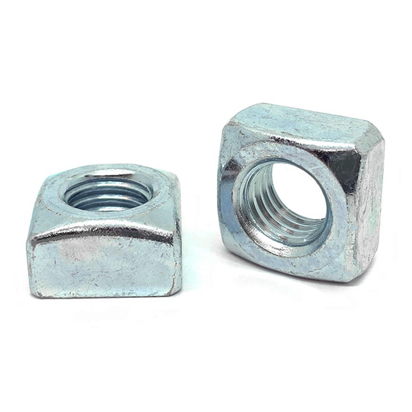 1"-8 Steel Square Nuts Zinc Clear