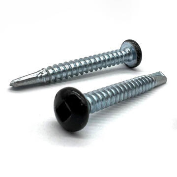 #6x3/4" Pan Head Square Drive #2 Point Self-Drilling TEKS Screw Black Painted Head Zinc