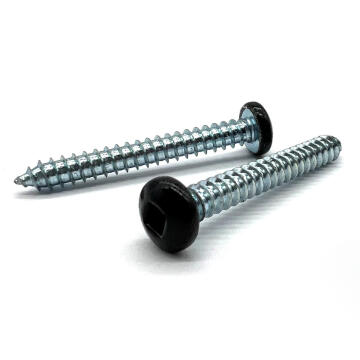 #10x1-1/4" Pan Head Square Drive Type AB Sheet Metal Screw Black Painted Head Zinc
