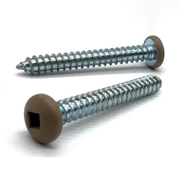 #10x1-1/4" Pan Head Square Drive Type AB Sheet Metal Screw Tan Painted Head Zinc