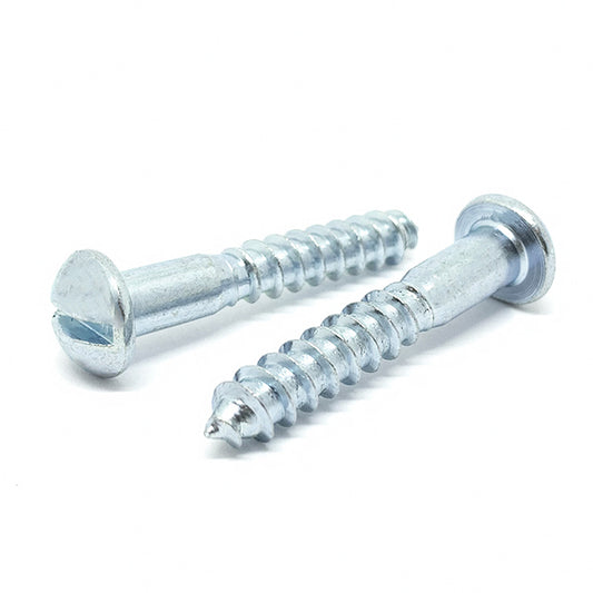 #12x3/4" Slotted Round Head Wood Screws Zinc Clear