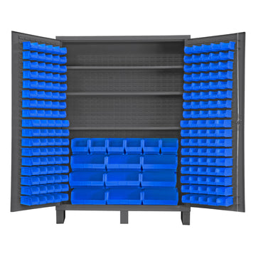 Cabinet, 3 Shelves, 185 Blue Bins