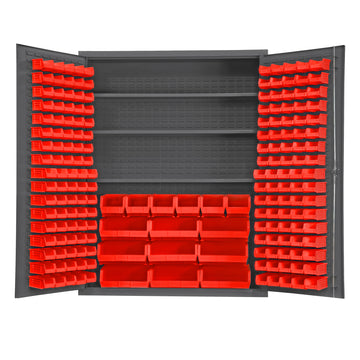 Cabinet, 3 Shelves, 185 Red Bins
