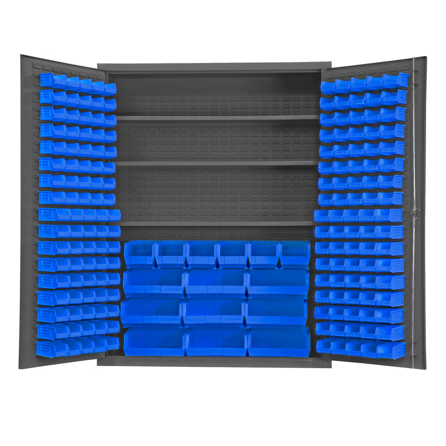 Cabinet, 3 Shelves, 185 Blue Bins