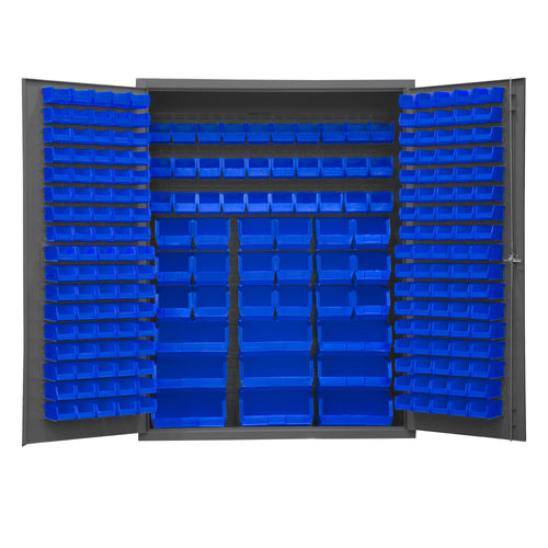 Cabinet, 227 Blue Bins, No Legs