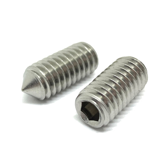 1/4-20x3/8"  Stainless Steel Cone Point Allen Socket Set Screw