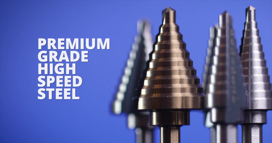 #1 HSS Black & Gold Step Drill Bit (1/8"- 1/2 by 1/32")