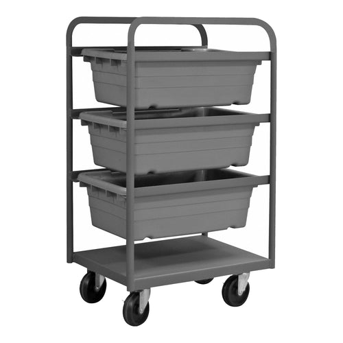Tub Rack, 3 Gray Bins, Bottom Shelf