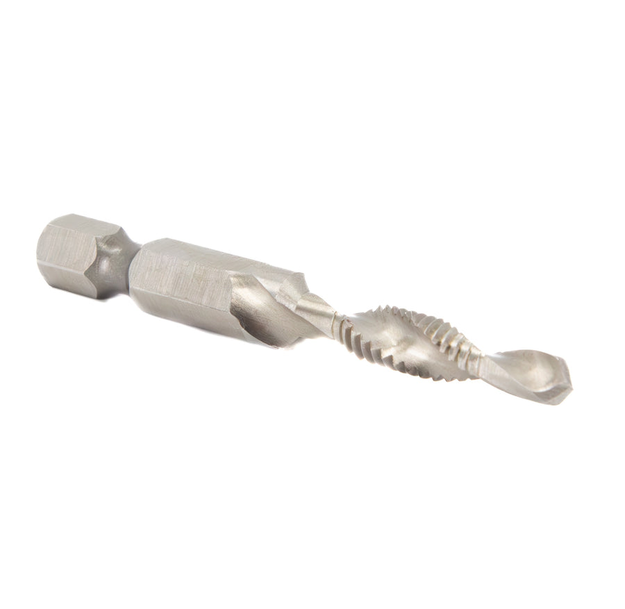 #12-24 UNC Combined Drill Tap and Countersink with 1/4" Quick Change Hex Shank