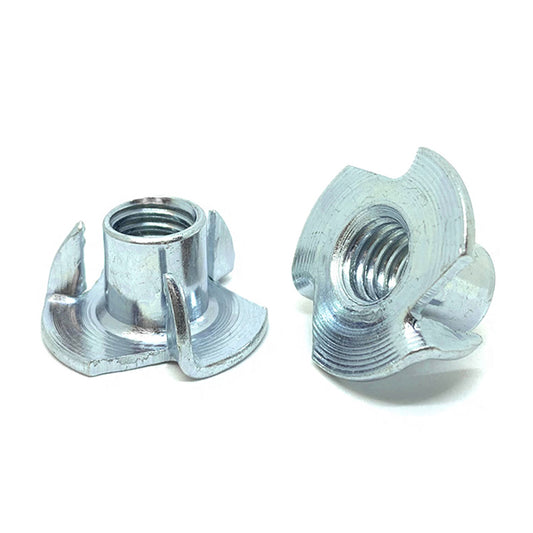 #10-24x5/16" Steel 3 Prong T Nuts Zinc Clear