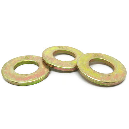 7/16" USS Grade L-9 Flat Washers USA Zinc Yellow