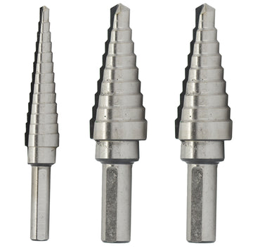 3 Piece HSS Step Drill Bit Set (Sizes #1 to #3)