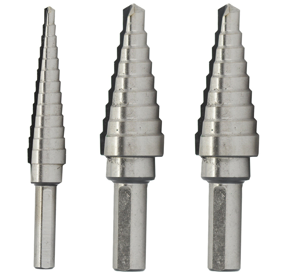 3 Piece HSS Step Drill Bit Set (Sizes #1 to #3)