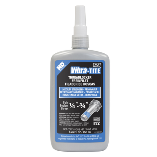 Vibra-Tite 121, Medium Strength Threadlocker, 250ml Bottle