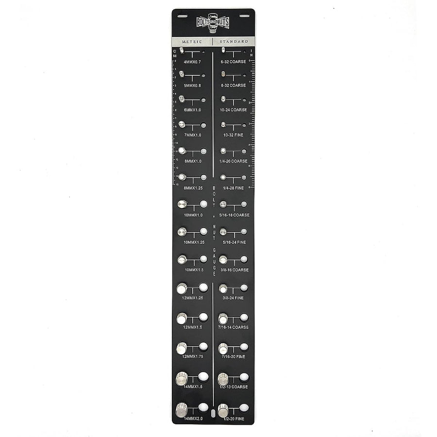 Inch & Metric Wall Mount Bolt & Nut Gauge Aluminum Black