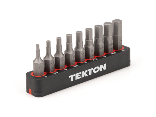 1/4 Inch Hex Bit Set with Rail, 9-Piece (2 - 6 mm)