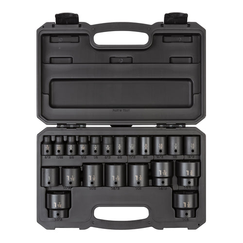1/2 Inch Drive Shallow 6-Point Impact Socket Set with Case, 21-Piece (5/16 - 1-1/2 in.)