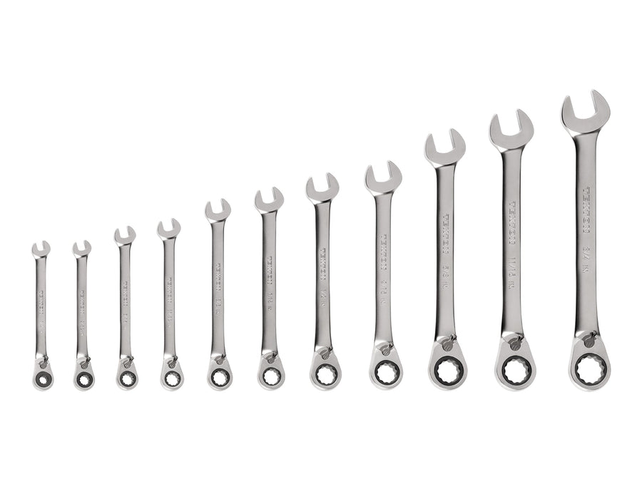 Reversible 12-Point Ratcheting Combination Wrench Set, 11-Piece (1/4-3/4 in.)