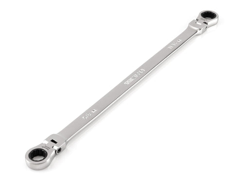 5/8 x 11/16 Inch Long Flex Head 12-Point Ratcheting Box End Wrench