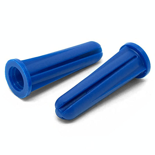 #10 #12 x 1" Conical Plastic Drywall Anchor Blue